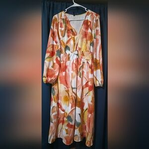 Vibrant Autumn Hues Long Sleeve Dress